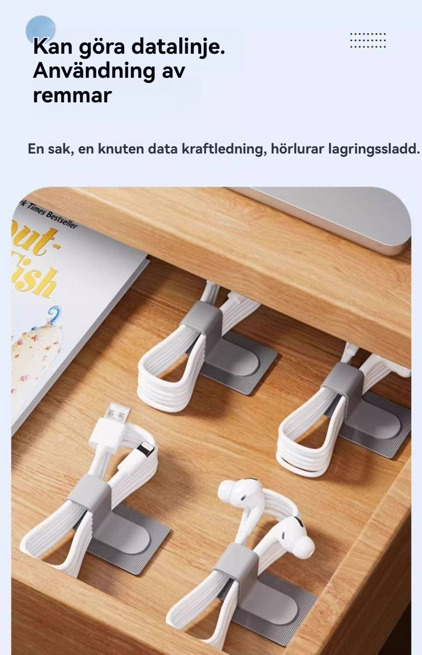 Kabelhållare med kardborre & 3M självhäftande baksida