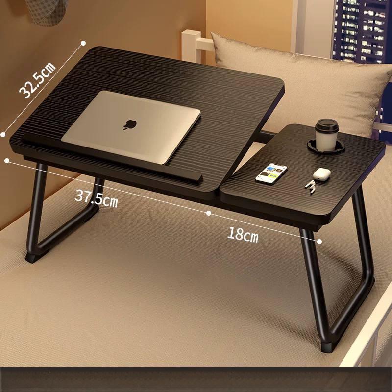 Hopfällbart Justerbart Laptopbord – Multifunktionell Skrivbord med Förvaringsfack